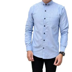 Kemeja Hitam Polos Pria Dewasa panjang / Kemeja Polos Lengan Panjang Slimfit Warna Lengkap Terlaris
