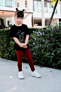 Leeya เลคกิ้งเด็ก Baby & Kids Leggings LG20 สีแดงเข้ม Maroon กางเกงเล็กกิ้งเด็ก ที่ใส่สบายที่สุด ยืดยุนดีมาก ทรงสวย