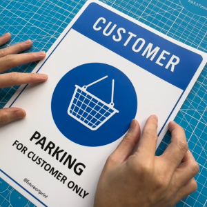 Parking For Customer Only. Notice. Sign Label Notice Signage. Laminated Waterproof Scratch Resistant. Suitable for Indoor and Outdoor.