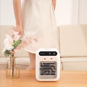 3 In 1 Mini Air Conditioner Water Cooling Fan with touch sensor low noise humidification. COOLS PURIFIES and HUMIDIFIES