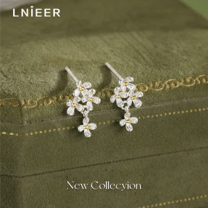 Lnieer | Bông Tai Bạc Đinh Hoa Văn