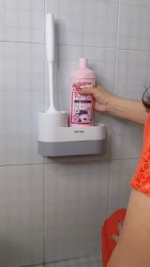 Chổi Cọ Toilet Silicol Cọ Rửa Nhà Vệ Sinh OENON Kèm Giá Đỡ Chổi Cọ Chà Sàn Dán Tường Thông Minh