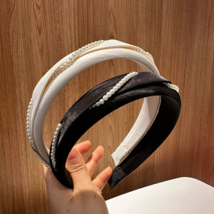 เครื่องประดับผมแบบใหม่ระดับไฮเอนด์สไตล์เย้ายวนใจหรูหราสไตล์เกาหลี สร้อยคอผมแบบนุ่มหรูหราประดับลูกปัดเทียม