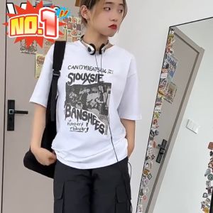 T-shirt for Men and Women Oversized y2k tshirt Band Printing Summer Hip Hop Streetwear Shirt Vintage Short Sleeve