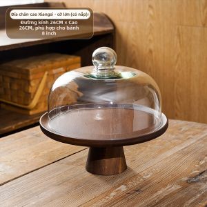 Đế Trưng Bày Bánh Gỗ Acacia Phong Cách Retro