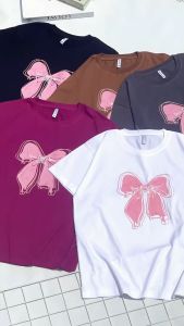 MOTIF PITA- Kaos T-Shirt gambar pita Tshirt ribbon baju atasan wanita katun Lerist