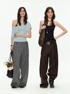 MADWITCH | American Retro Drapey Wide-leg Side-tailored Slouchy Business Pants