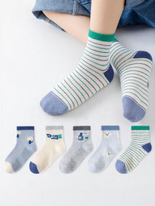 LIUZHISHU | Children Summer Lightweight Student Mesh Crew Socks