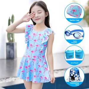 Girls Swimming Suit Quick Dry Training Swimwear Cute Sun Protection Childrens One-Piece Swimsuit for Summer 2025 New Arrival