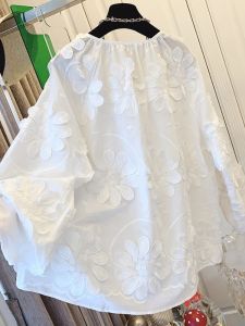 Moxueer | Áo Blouse Kích Cỡ Lớn Thêu Ren Pháp Tay Dài Mùa Xuân Thu