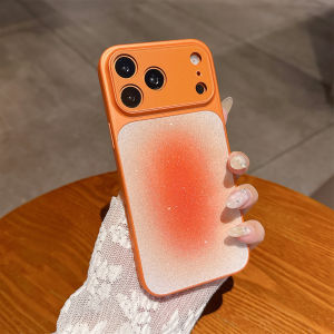 Fashion Gradient Glitter Sparkling Camera Window Case For iPhone 17 16 15 14 Plus 13 12 11 ProMax Plating Bshockproof Back Cover