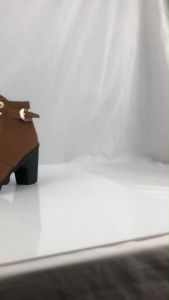 Sizes 35-42 High Heel Boots Belt Buckle Womens Shoes Thick Heel Short Boots Round Toe Boots