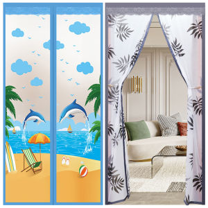 Air Conditioner Door Curtain Anti-Cold Wind-Proof Shade Curtain Velcro Punch-Free Magnetic Home Partition Kitchen Anti-Oil Smoke