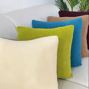 Elastic Soft Thick Cotton Throw Pillow Covers Decorative Corn Corduroy Square Home Sofa Decor 15Inch