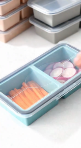 Silicone Lunch Container with Lid Microwave Suitable For Office Workers And Students Safe for Freezer & Oven BPA-Free