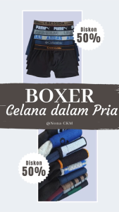 Boxer Celana dalam Pria Nyaman dengan Bahan yang Mudah Menyerap Keringat
