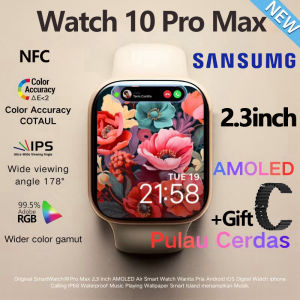 [Garansi 1tahun]2025NEW Sansumg SMART WATCH10 Pro Max Original SmartWatch NFC 2.3Inci Layar Sentuh Layar Penuh Jam Tangan Pintar Tahan Air Pria Android IOS Digital Pria Wanita Bluetooth Pintar IP68 Olahraga Kertas Dinding Wallpaper Tali jam tangan gratis
