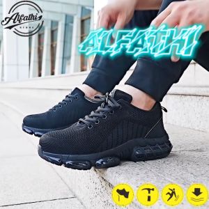 [Promo] Sepatu Safety Sport Alfathi New By Guyisa Black | Sepatu Safety Sport | Sepatu Kerja | Sepatu Pabrik | Sepatu Casual | Safety Sneakers | Sepatu Safety Import
