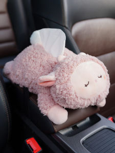Cute Plush Tissue Box Car Home Restaurant Napkin Box Living Room Creative Tissue Box Cover Teddy Dog Design Storage Organizer
