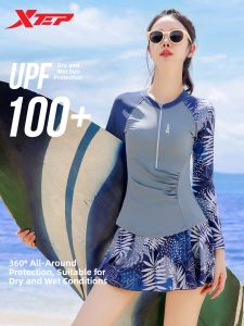 XTEP | Slimming Conservative Long-sleeve Swimwear Two-Piece