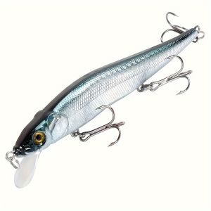 1pc 4.52inch/0.49oz Plastic Simulation Lure Minnow Hard Bait With 3 Treble Hooks Artificial Bait For Pike Carp