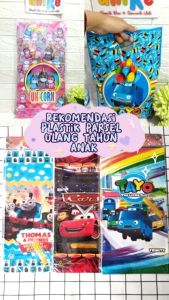 Plastik Snack Kue Ultah 25x35 PARTY BAG Bingkisan Ulang Tahun Anak Bentuk Kantong Plong Pond