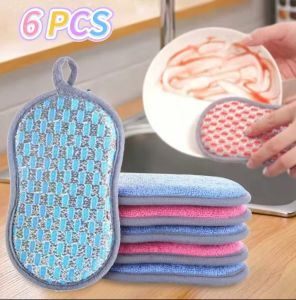 Kitchen Cleaning Sponge Double Sided Sponge Scrubber Sponges For Dishwashing Scouring Pad Dish Cloth Kitchen Cleaning Tools