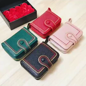 ONXTHIN Multi Slot Organ Womens Wallet Zipper Closure Retro Design Short Wallet Trendy Design Card Bag American Style