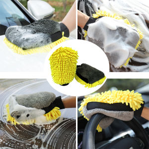 Car Chenille Premium Scratch-Free Microfiber Wash Mitt Waterproof Car Thick Cleaning Mitt Wax Detailing Brush Auto Care Glove