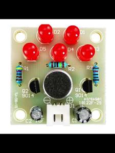 DIY MINI LED Sound Control Electronic Kit with Battery Box PCB Soldering Practice Kit 5 LED Rhythm Flashing Light DC3-4.5V