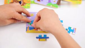 MD-M167 Mainan Edukasi Puzzle Anak Karakter Hewan Dan Kendaraan Puzzle Kayu 9Pcs Mini Wooden Puzzle