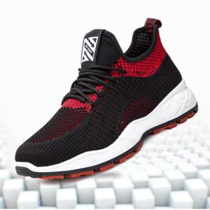Mens Fashion Sport Shoes Anti-Slip Casual Breathable round Toe Plaid Pattern Summer Seasonal Leisure Shoes Trendy Style