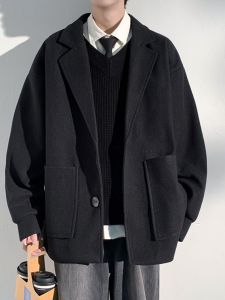 Woolen Outwear Men Autumn and Winter 2023 New Arrival Loose Cotton Padded Thickened Jacket Winter Short Woolen Coat Men