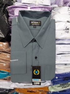kemeja pria reguler polos warna abu tua✔️kemeja pria polos lengan panjang