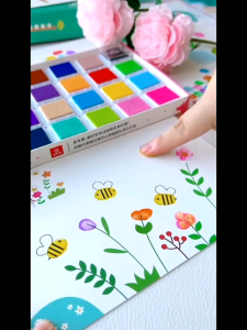 Little Buddy DIY Childrens Finger Drawing Toy Set in 12 Colors+30 Cardboard Cards as Childrens Gift