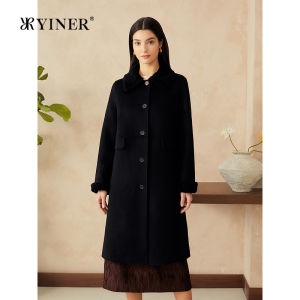YINER | Long Length Textured Wool Coat with Lapel