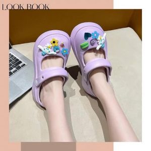 Tsion ห้ามพลาด รองเท้าแตะแฟชั่นสำหรับคุณผู้หญิง สีพาสเทลน่ารักสดใสตัวติดน้องน่ารักมาก สต็อกแน่พร้อมส่งกันเลยสาวๆ