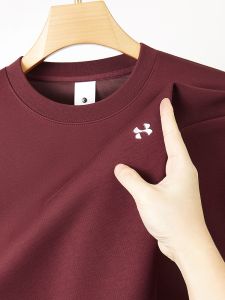 Mens Heavyweight Hoodie Spring Fashion Red Embroidery round Neck Sweatshirt Lucky Year Clothing Cotton Polyester Blend