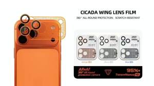 For iPhone 17 Pro/ 17Pro Max Camera Lens Protector Glass Full Cover Metal Mesh Sheet with Case Ring Back Lens AR & AF Protection