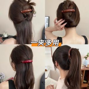Elegant Pure Color Hair Clip Retro Twist Tail Clip Stylish Hair Accessories High Quality Hairpins for Travel And Camping