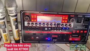 MẠCH LOA KÉO CÔNG SUẤT LỚN KT900 MẠCH LOA KÉO CÔNG SUẤT LỚN REVERB + CHỐNG HÚ 19 x 38cm Nguồn 42v đôi – nguồn phụ 20v