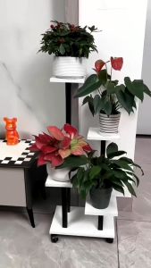 [CÓ VOUCHER] Kệ để chậu cây có bánh xe HouService. Kệ để cây cảnh ban công phòng khách 4 tầng Kệ Cây Bằng Sắt Và Gỗ Hiện Đại Kệ Cây Để Trang Trí Nội Thất - Lazada