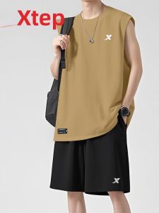 XTEP | Bộ Áo Thun và Quần Short Bóng Rổ Sợi Kẻ Lạnh Khô Nhanh