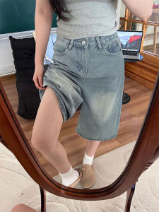 QIANCHANGNAAI | Light Color Flared Capri Jeans Slim Fit for Pear Shape