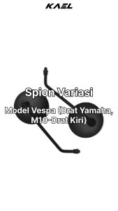 Kaca Spion Model Vespa Scoopy Bisa Untuk Honda Beat Scoopy Spacy Megapro Supra Grand Yamaha Mio Jupiter Aerox dll Sepion Bulat Cermin Kiri Kanan Set Hitam Chrome