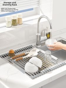 JIABAILI | Foldable and Extendable Stainless Steel Dish Drying Rack