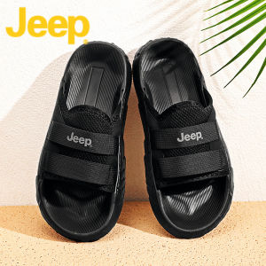 Jeep Mens Slippers Summer Outdoor Wear Anti-Slip Casual Beach Sandals Lightweight Elastic Band Foot Cover for Youth