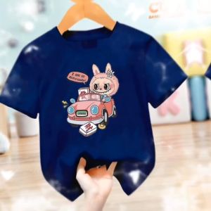 Baju Kaos atasan anak Laki-Laki dan Perempuan usia 1-12 tahun Edisi Labubu Car lengan pendek Terbaru