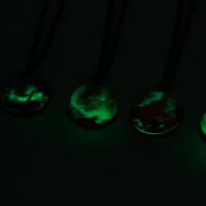 Solar System Universe Space Two-sided Glass Ball Pendant Necklace For Women Men Luminous Moon Sun Earth Planet Necklace Jewelry