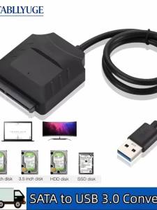 Cáp Chuyển Đổi USB 3.0 Sang SATA 7+15 Chân Cáp Chuyển Đổi Ổ Cứng SATA Sang USB 3.0 Tốc Độ Cao Hỗ Trợ Ổ Cứng HDD/SSD SATA 2.5/3.5 Inch